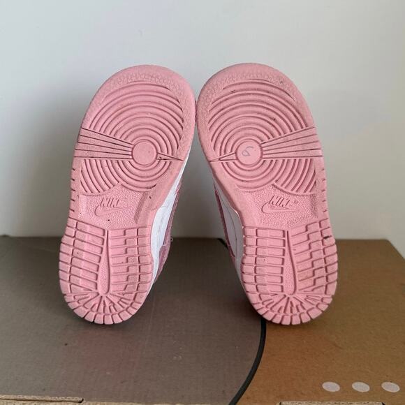 Nike Dunk Low ‘Pink/White’ Toddler Sneakers - SZ 7 C - Picture 11 of 12